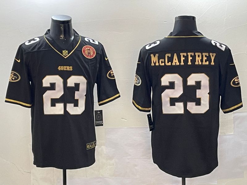 Men San Francisco 49ers #23 Mccaffrey Black Gold 2024 Nike Limited NFL Jersey style 01084->kansas city chiefs->NFL Jersey